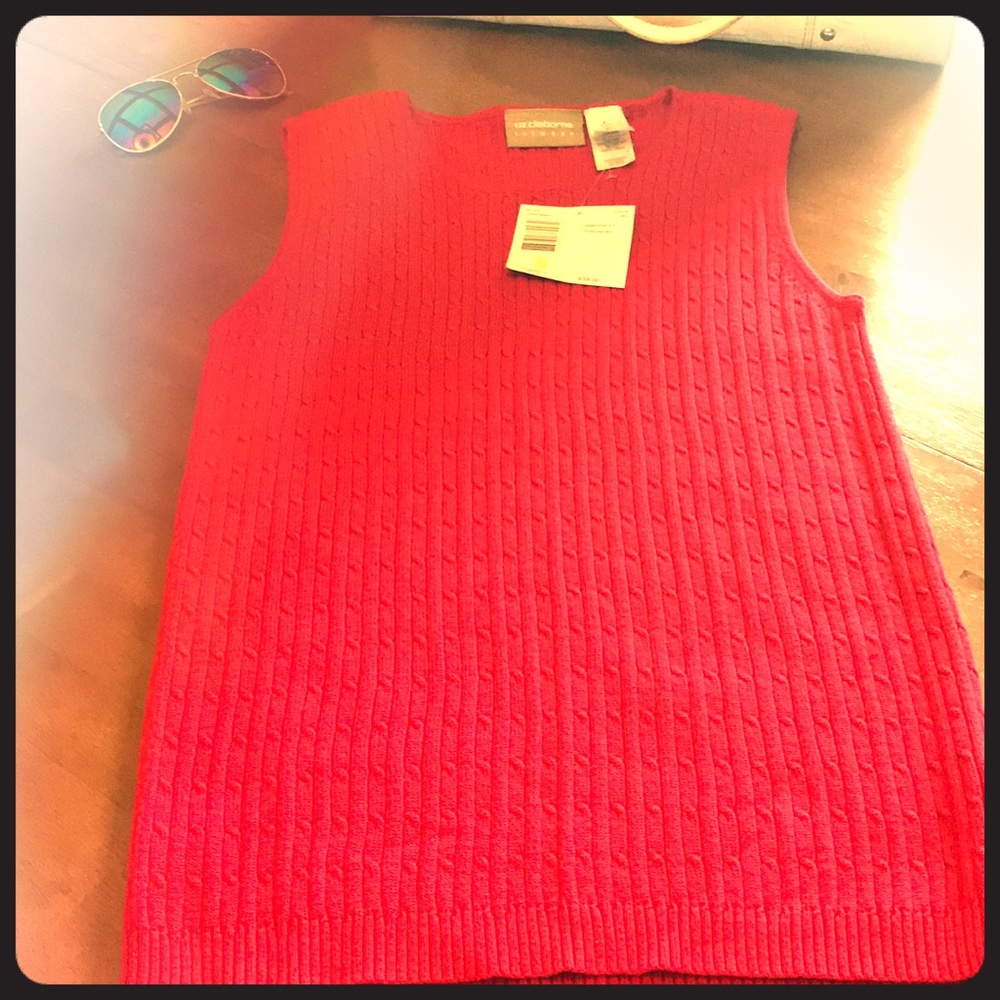 NWT Liz Claiborne Lizwear Red Knit Tank Sz M